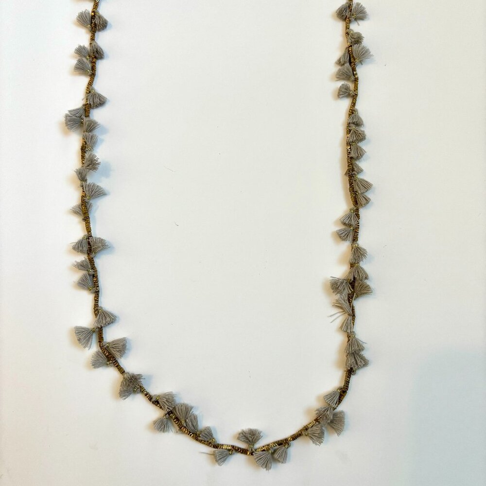 Serafina Tassel Necklace - Gold and Gray